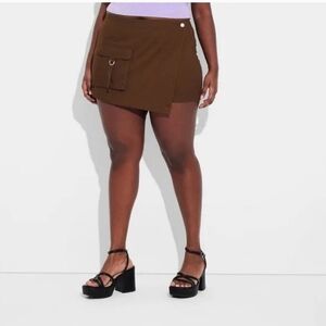Women's Cargo Wrap Skort - Wild Fable Dark Brown M